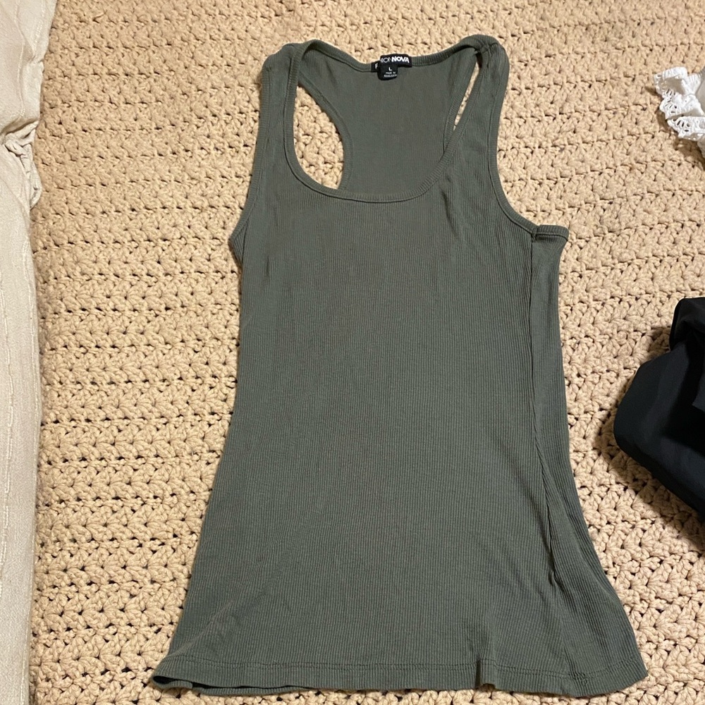 Fashion Nova Sage Green Sleeveless Top